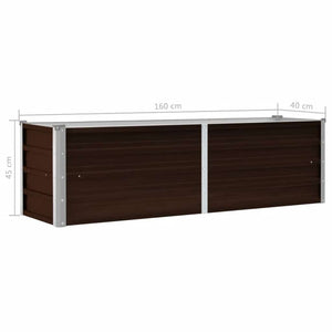 Ζαρντινιέρα Υπερυψωμένη Καφέ 160x40x45 εκ. Γαλβανισμ. Χάλυβας