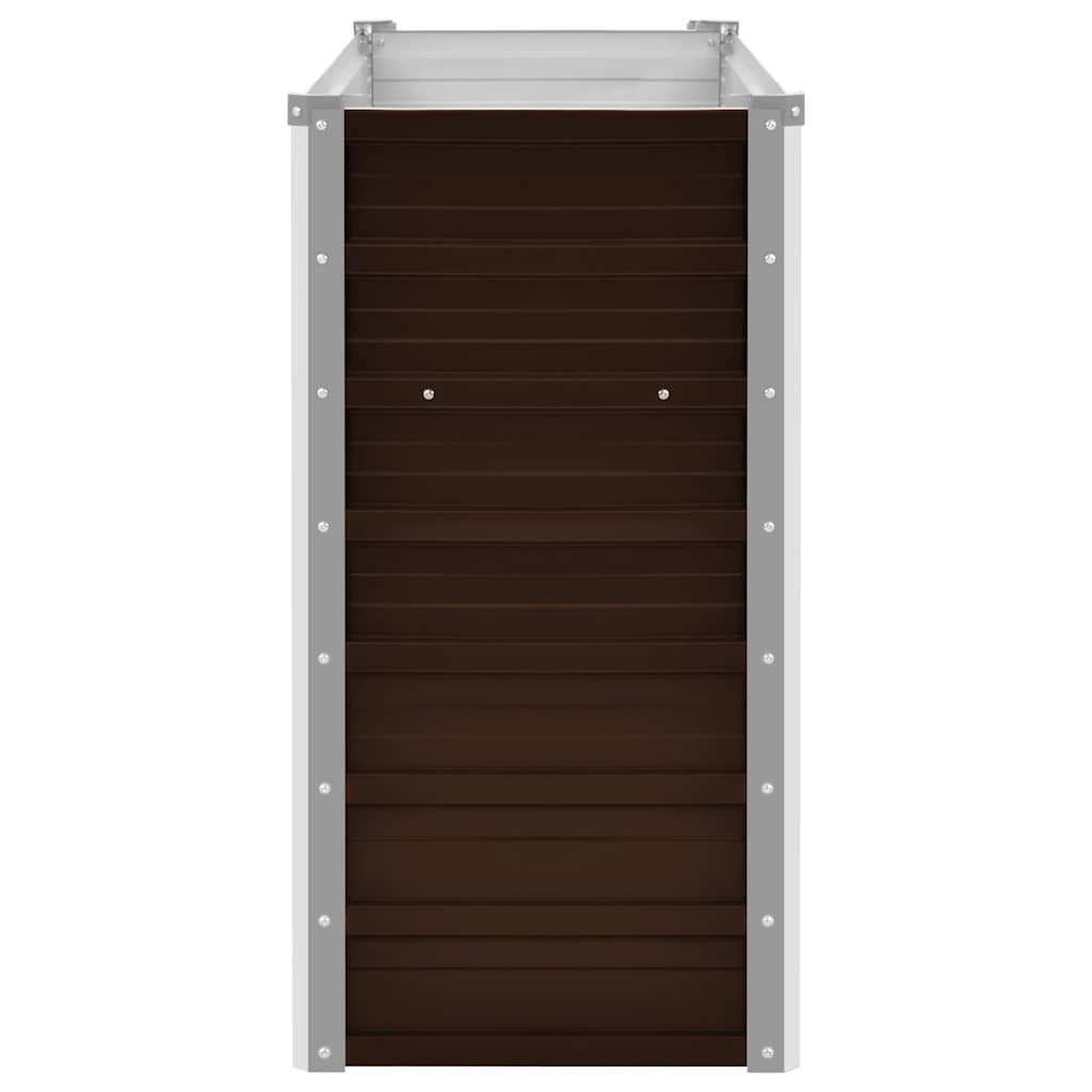 Ζαρντινιέρα Υπερυψωμένη Καφέ 100x40x77 εκ. Γαλβανισμ. Χάλυβας - Pakobazaar