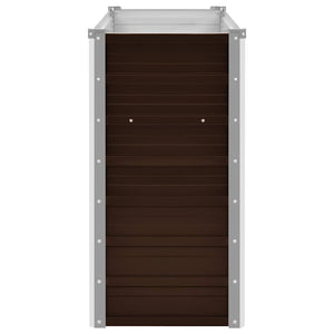 Ζαρντινιέρα Υπερυψωμένη Καφέ 100x40x77 εκ. Γαλβανισμ. Χάλυβας - Pakobazaar