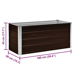 Ζαρντινιέρα Υπερυψωμένη Καφέ 100x40x45 εκ. Γαλβανισμ. Χάλυβας - Pakobazaar