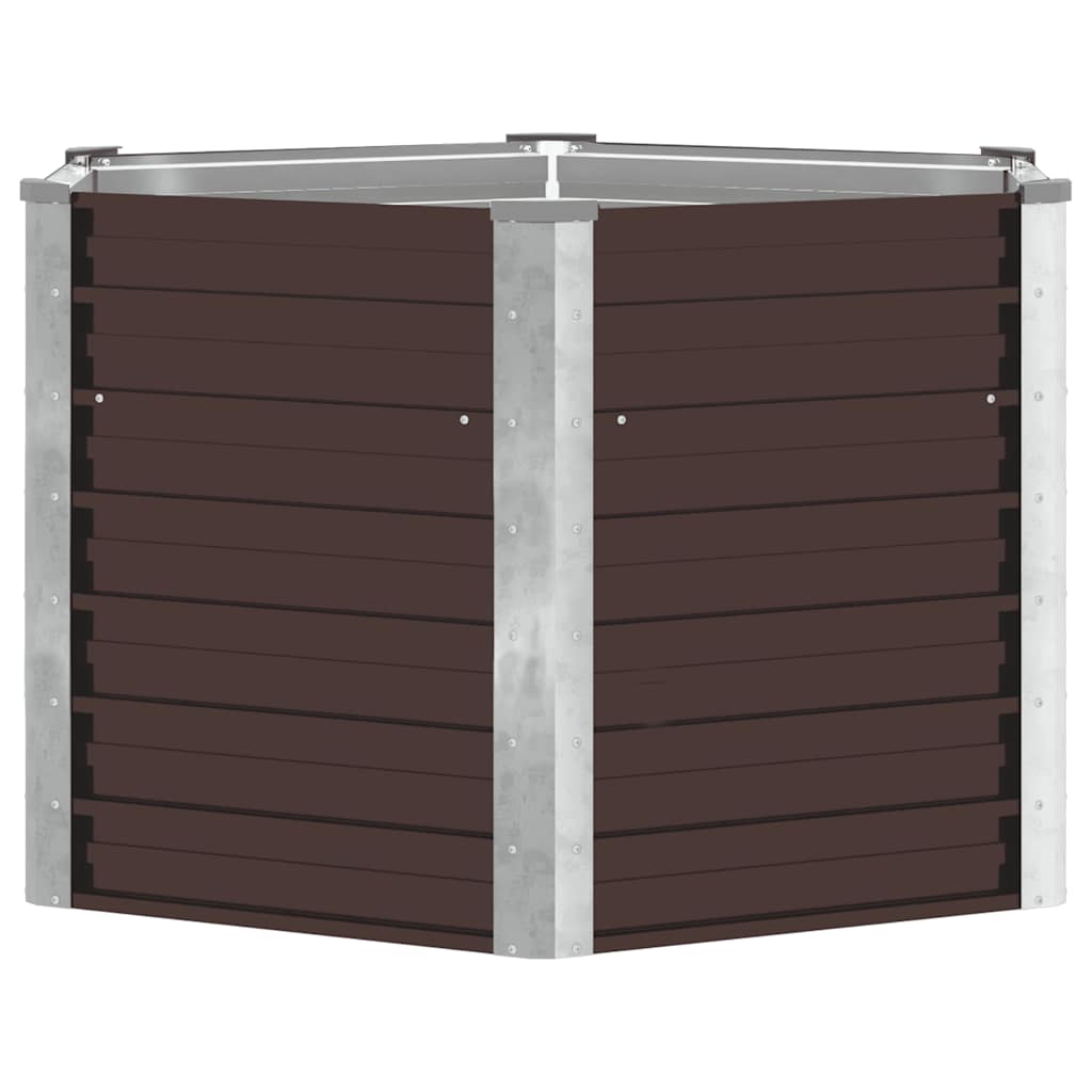 Ζαρντινιέρα Υπερυψωμένη Καφέ 129x129x77 εκ. Γαλβανισμ. Χάλυβας