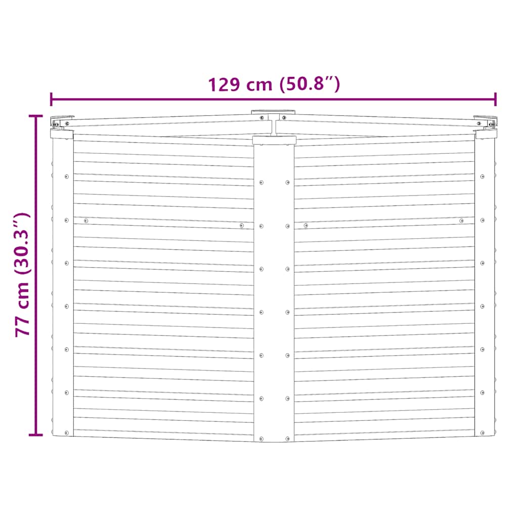 Ζαρντινιέρα Υπερυψωμένη Καφέ 129x129x77 εκ. Γαλβανισμ. Χάλυβας