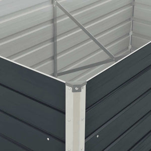 Ζαρντινιέρα Ψηλή Ανθρακί 160x80x77 εκ. από Γαλβανισμένο Χάλυβα