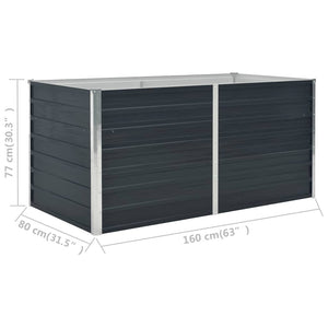 Ζαρντινιέρα Ψηλή Ανθρακί 160x80x77 εκ. από Γαλβανισμένο Χάλυβα