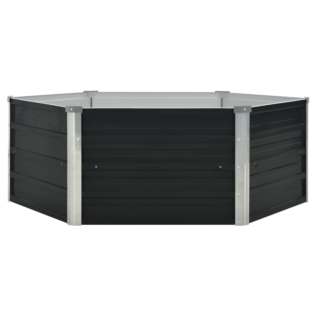 Ζαρντινιέρα Ψηλή Ανθρακί 129x129x45 εκ. από Γαλβανισμένο Χάλυβα