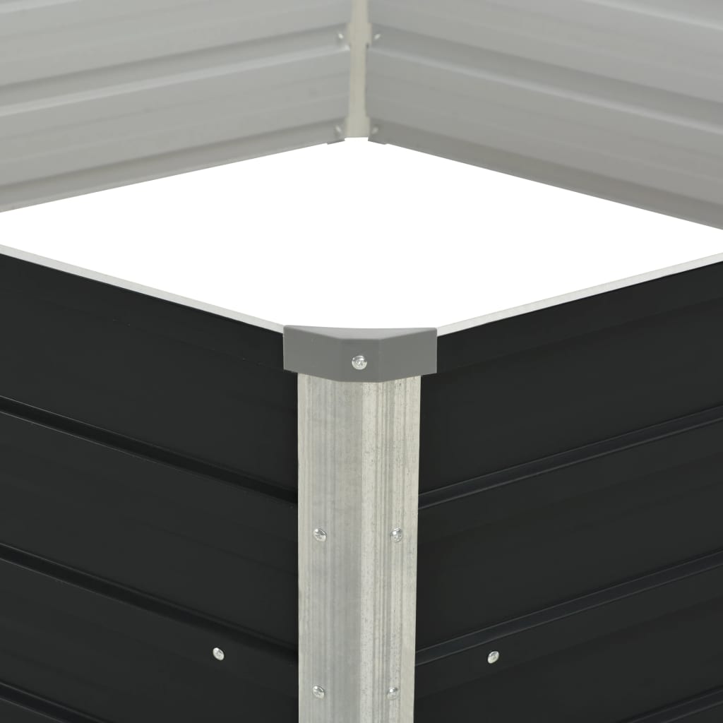Ζαρντινιέρα Ψηλή Ανθρακί 129x129x45 εκ. από Γαλβανισμένο Χάλυβα