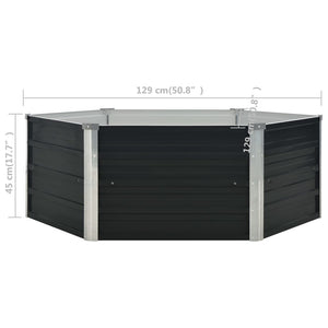 Ζαρντινιέρα Ψηλή Ανθρακί 129x129x45 εκ. από Γαλβανισμένο Χάλυβα