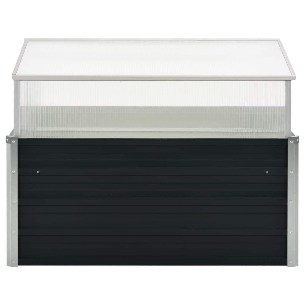 Θερμοκήπιο Σπορείο Ανθρακί 100x100x77 εκ. Γαλβανισμένος Χάλυβας - Pakobazaar