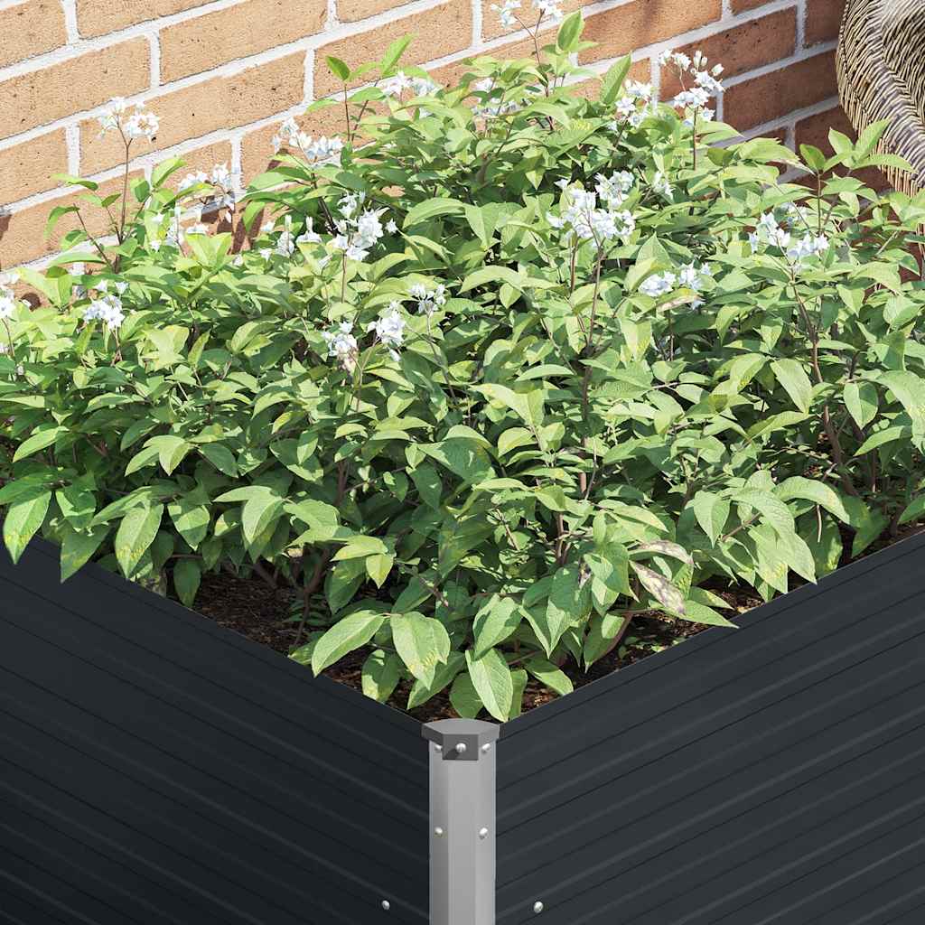 Ζαρντινιέρα Ψηλή Ανθρακί 100x100x77 εκ. Γαλβανισμένος Χάλυβας - Pakobazaar