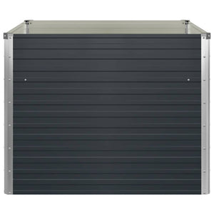 Ζαρντινιέρα Ψηλή Ανθρακί 100x100x77 εκ. Γαλβανισμένος Χάλυβας - Pakobazaar