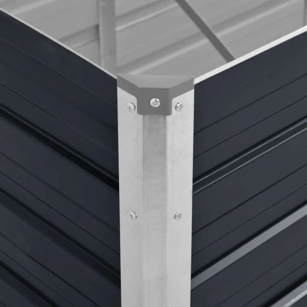 Ζαρντινιέρα Υπερυψωμένη Ανθρακί 240x80x45 εκ. Γαλβαν. Χάλυβας