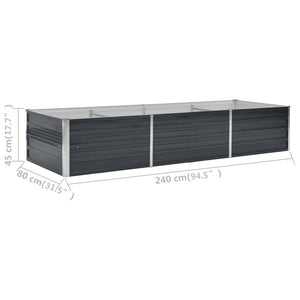Ζαρντινιέρα Υπερυψωμένη Ανθρακί 240x80x45 εκ. Γαλβαν. Χάλυβας