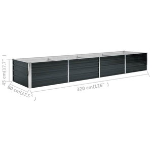 Ζαρντινιέρα Υπερυψωμένη Ανθρακί 320x80x45 εκ. Γαλβαν. Χάλυβας - Pakobazaar