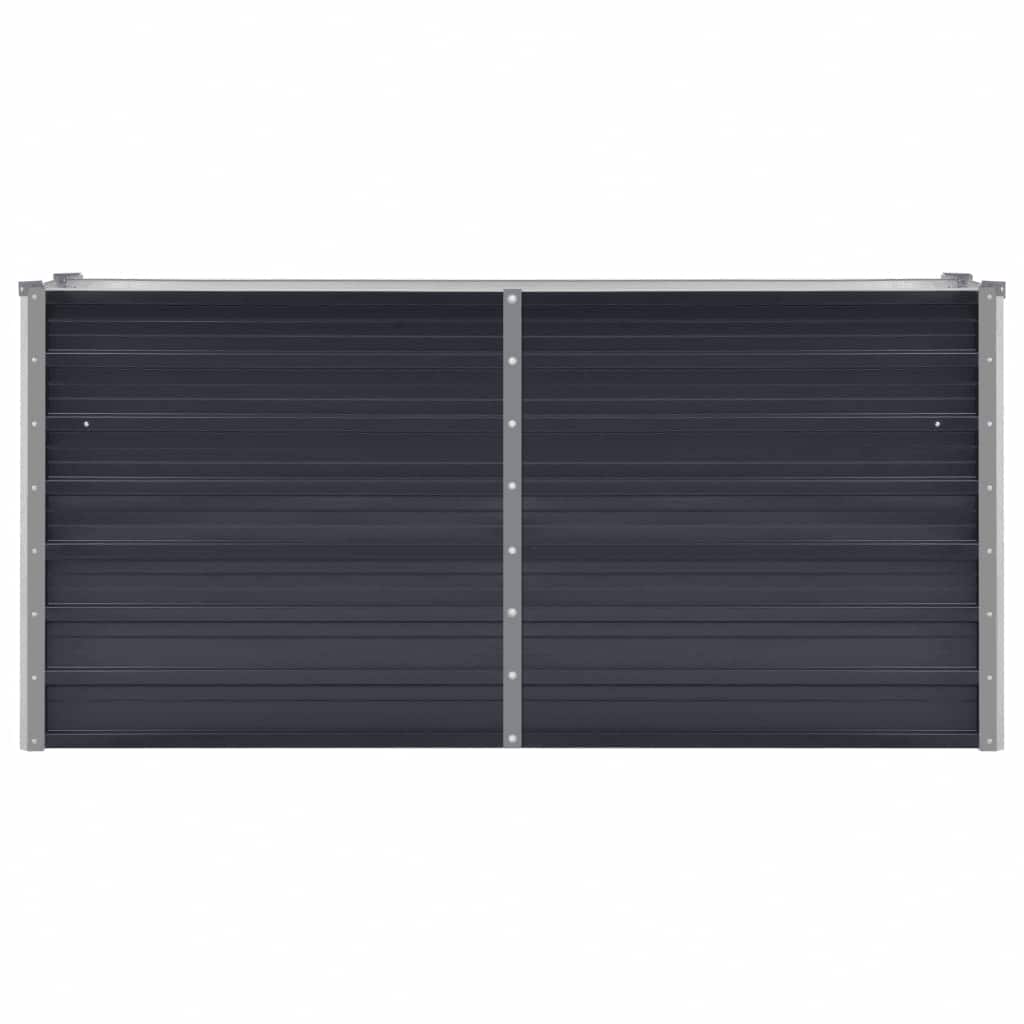 Ζαρντινιέρα Υπερυψωμένη Ανθρακί 160x40x77 εκ. Γαλβαν. Χάλυβας