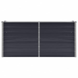 Ζαρντινιέρα Υπερυψωμένη Ανθρακί 160x40x77 εκ. Γαλβαν. Χάλυβας