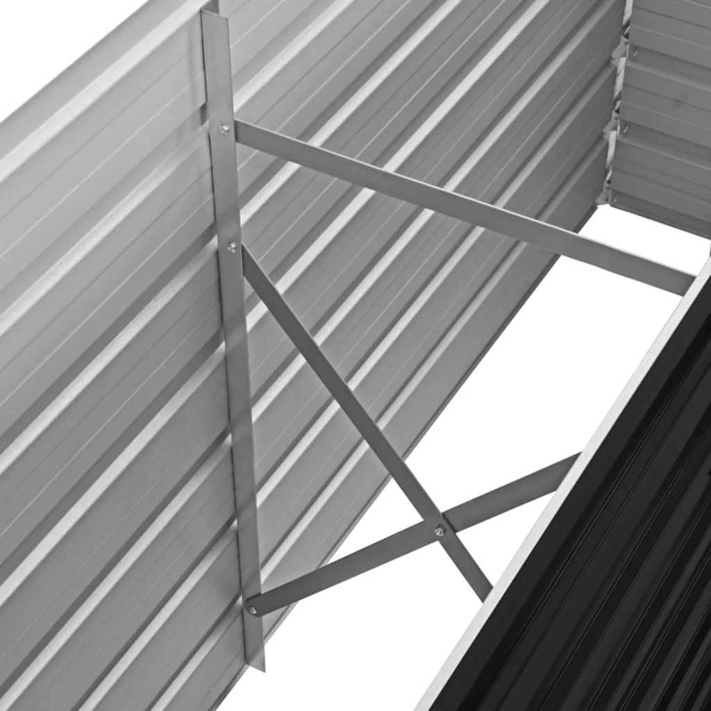 Ζαρντινιέρα Υπερυψωμένη Ανθρακί 160x40x77 εκ. Γαλβαν. Χάλυβας