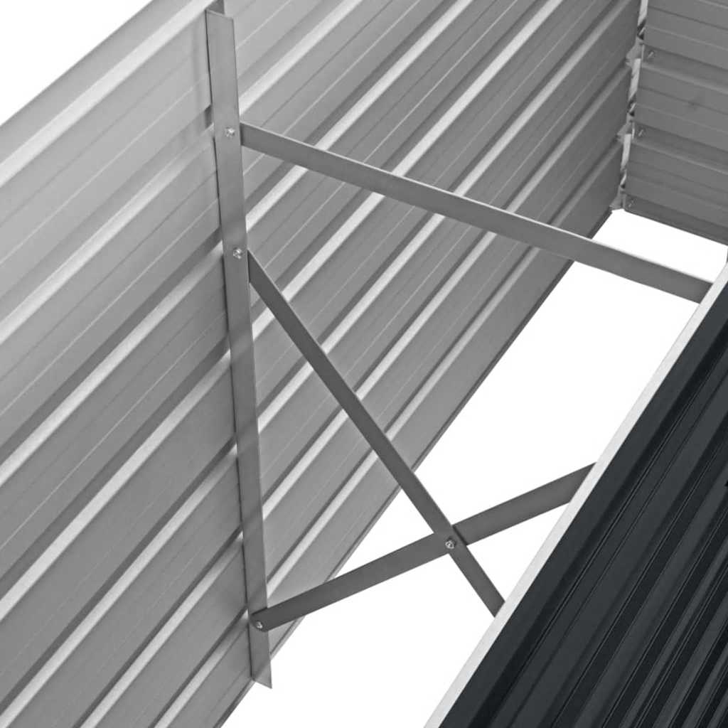 Ζαρντινιέρα Υπερυψωμένη Ανθρακί 160x40x45 εκ. Γαλβαν. Χάλυβας