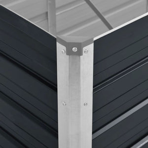Ζαρντινιέρα Υπερυψωμένη Ανθρακί 160x40x45 εκ. Γαλβαν. Χάλυβας