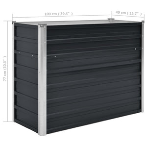 Ζαρντινιέρα Υπερυψωμένη Ανθρακί 100x40x77 εκ. Γαλβαν. Χάλυβας - Pakobazaar