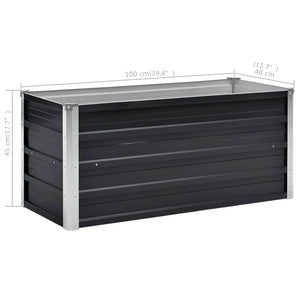 Ζαρντινιέρα Υπερυψωμένη Ανθρακί 100x40x45 εκ. Γαλβαν. Χάλυβας - Pakobazaar