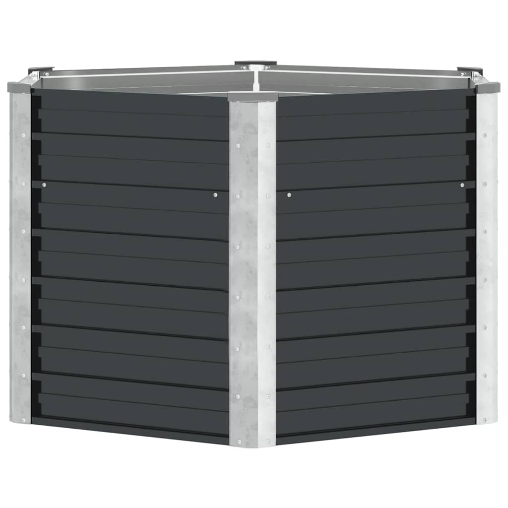 Ζαρντινιέρα Υπερυψωμένη Ανθρακί 129x129x77 εκ. Γαλβαν. Χάλυβας - Pakobazaar