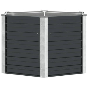 Ζαρντινιέρα Υπερυψωμένη Ανθρακί 129x129x77 εκ. Γαλβαν. Χάλυβας - Pakobazaar