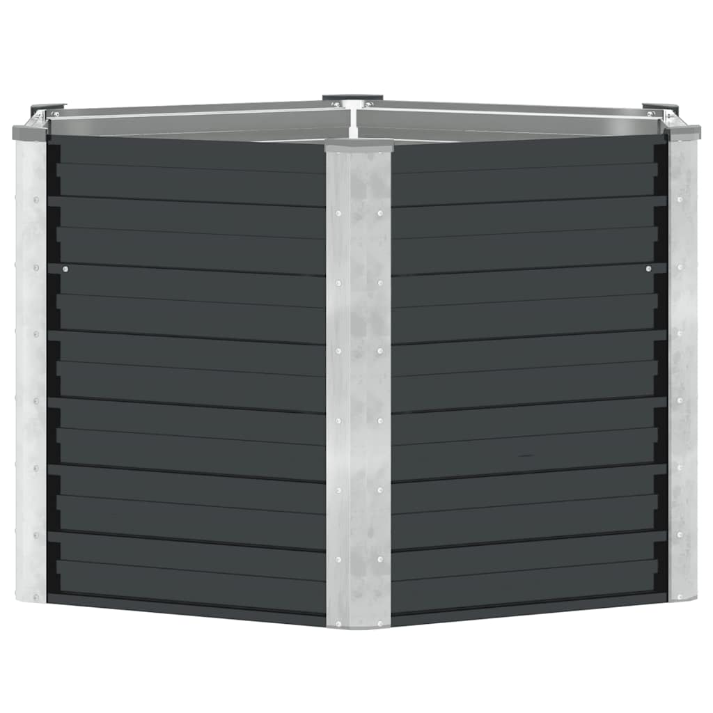 Ζαρντινιέρα Υπερυψωμένη Ανθρακί 129x129x77 εκ. Γαλβαν. Χάλυβας - Pakobazaar