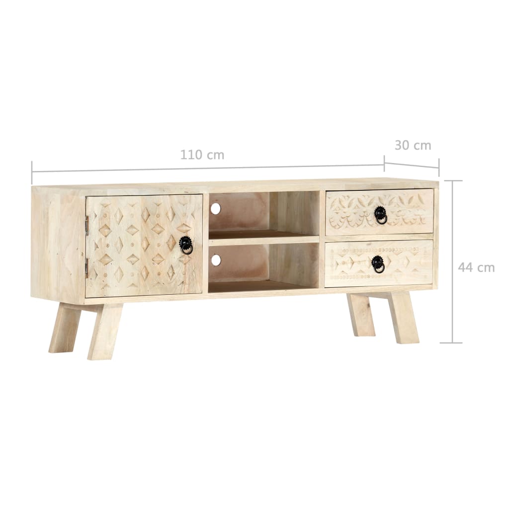 Έπιπλο Τηλεόρασης 110x30x44 εκ. από Μασίφ Ξύλο Μάνγκο - Pakobazaar