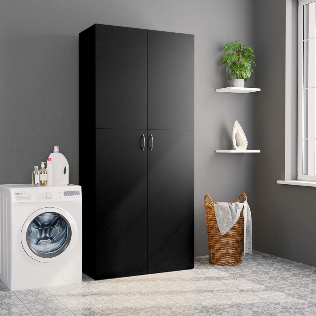 Ντουλάπα Μαύρη 80 x 35,5 x 180 εκ. από Μοριοσανίδα