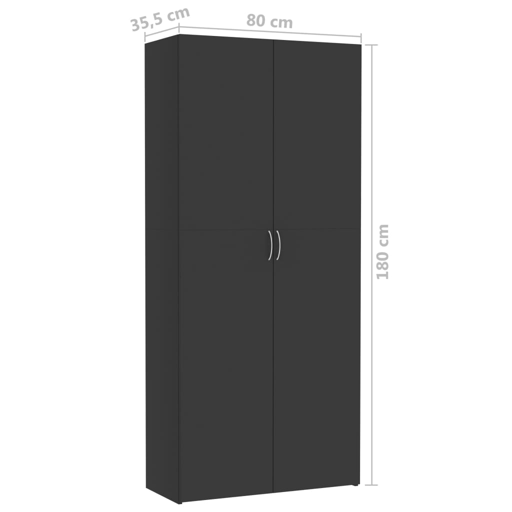Ντουλάπα Γκρι 80 x 35,5 x 180 εκ. από Επεξ. Ξύλο