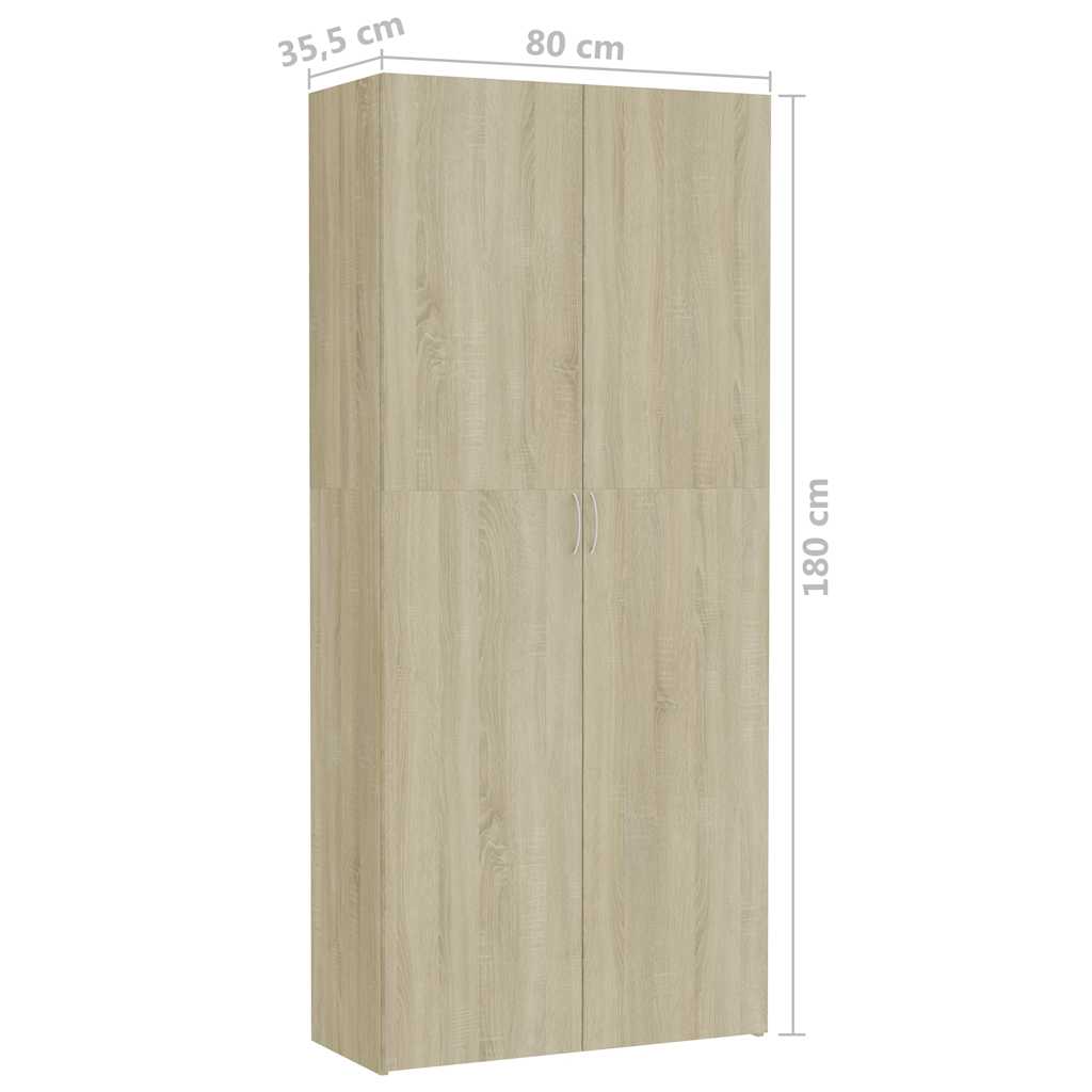 Ντουλάπα Χρώμα Sonoma Δρυς 80 x 35,5 x 180 εκ. από Μοριοσανίδα