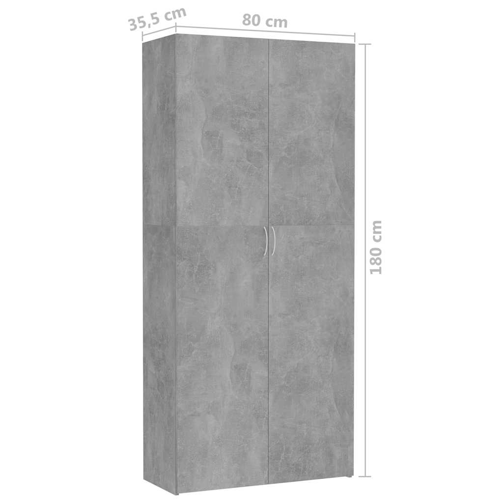 Ντουλάπα Γκρι του Σκυροδέματος 80x35,5x180 εκ. από Μοριοσανίδα