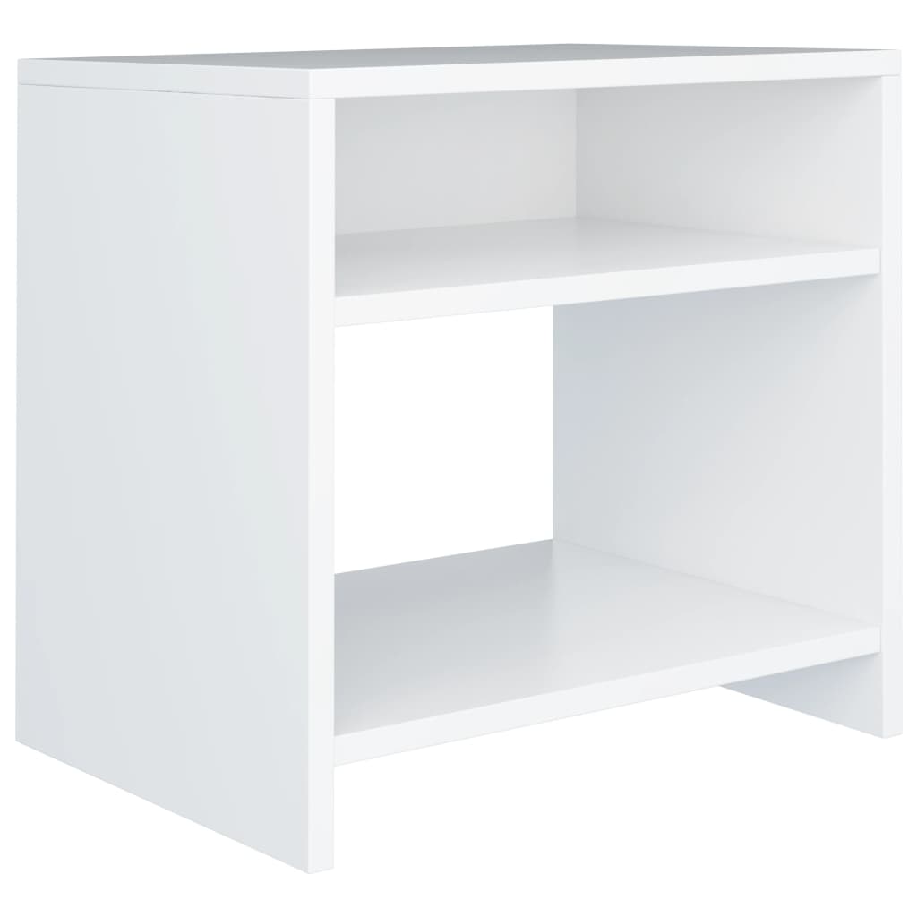 Κομοδίνο Λευκό 40 x 30 x 40 εκ. από Επεξ. Ξύλο