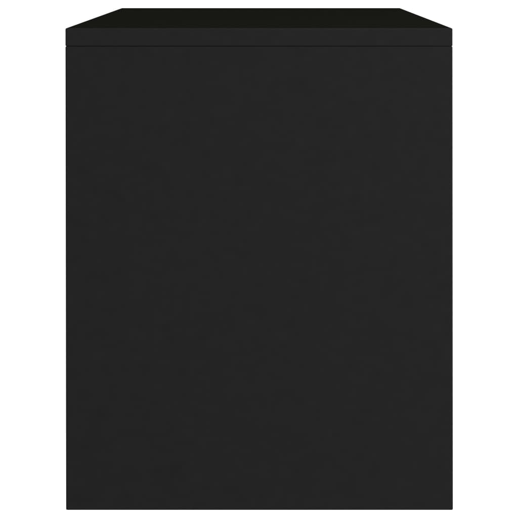 Κομοδίνο Μαύρο 40 x 30 x 40 εκ. από Επεξ. Ξύλο