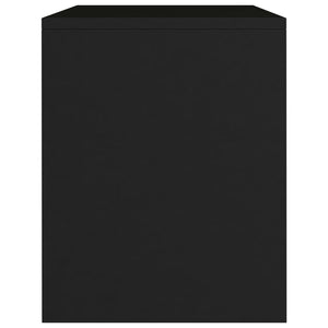 Κομοδίνο Μαύρο 40 x 30 x 40 εκ. από Επεξ. Ξύλο