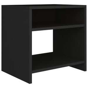 Κομοδίνα 2 τεμ. Μαύρα 40 x 30 x 40 εκ. από Επεξ. Ξύλο