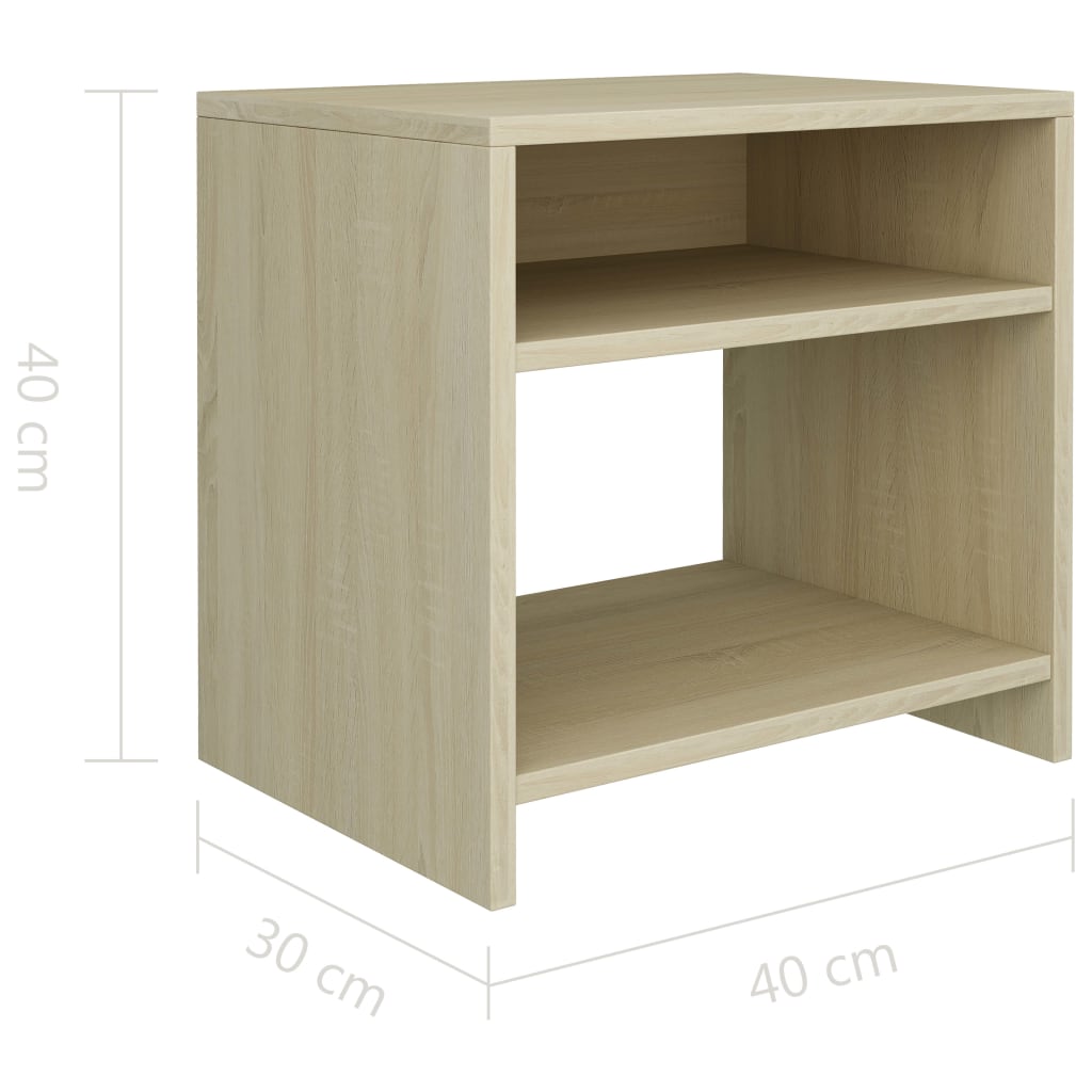 Κομοδίνο Χρώμα Sonoma Δρυς 40 x 30 x 40 εκ. από Επεξ. Ξύλο