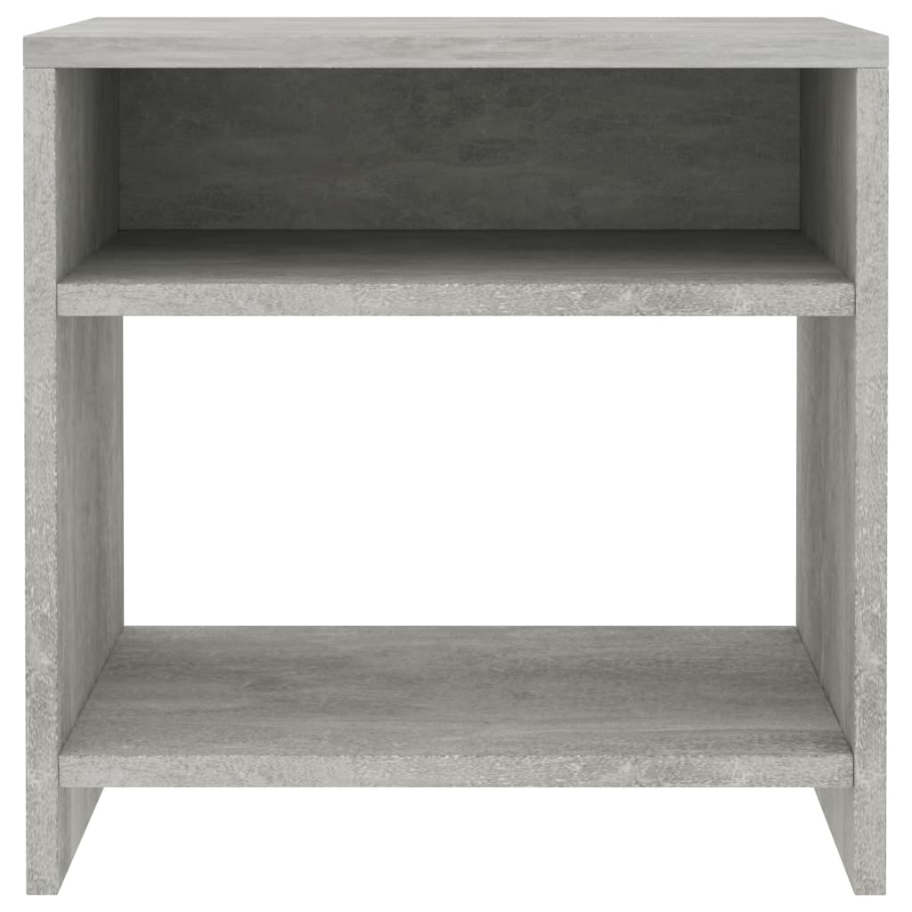 Κομοδίνα 2 τεμ. Γκρι Σκυροδέματος 40x30x40 εκ. από Επεξ. Ξύλο