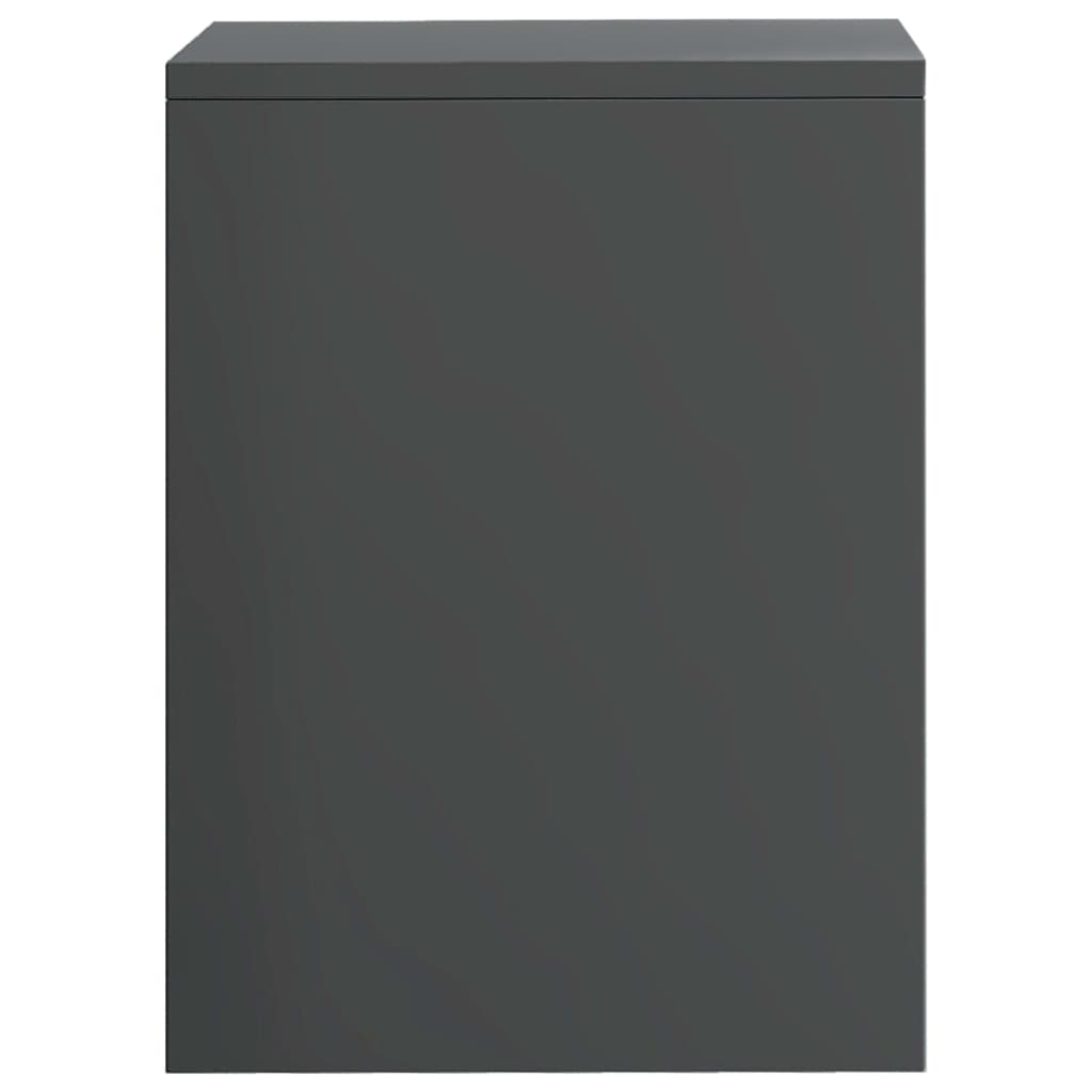 Κομοδίνα 2 τεμ. Γυαλιστερό Γκρι 40x30x40 εκ. από Επεξ. Ξύλο - Pakobazaar