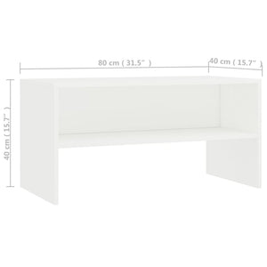Έπιπλο Τηλεόρασης Λευκό 80 x 40 x 40 εκ. από Επεξ. Ξύλο