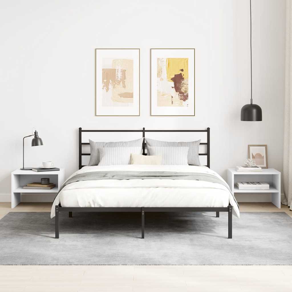 Κομοδίνο Λευκό 40 x 30 x 30 εκ. από Επεξ. Ξύλο