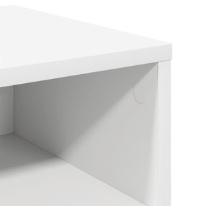 Κομοδίνο Λευκό 40 x 30 x 30 εκ. από Επεξ. Ξύλο