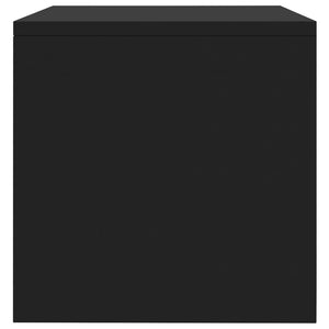 Κομοδίνα 2 τεμ. Μαύρα 40 x 30 x 30 εκ. από Επεξ. Ξύλο