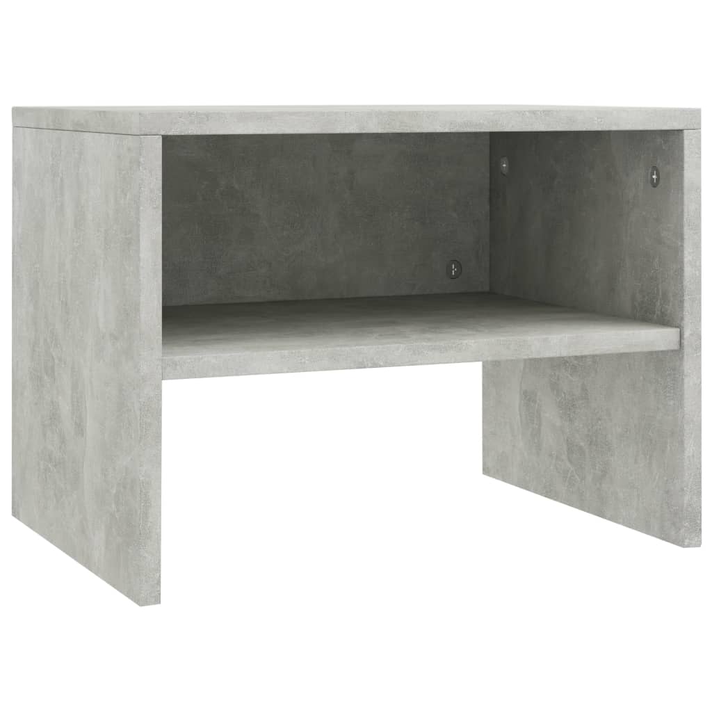 Κομοδίνα 2 τεμ. Γκρι Σκυροδέματος 40x30x30 εκ. από Επεξ. Ξύλο