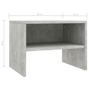 Κομοδίνα 2 τεμ. Γκρι Σκυροδέματος 40x30x30 εκ. από Επεξ. Ξύλο