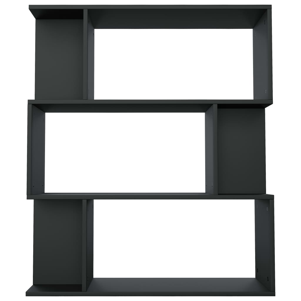 Βιβλιοθήκη/Διαχωριστικό Χώρου Μαύρο 80x24x96 εκ. Επεξ. Ξύλο - Pakobazaar