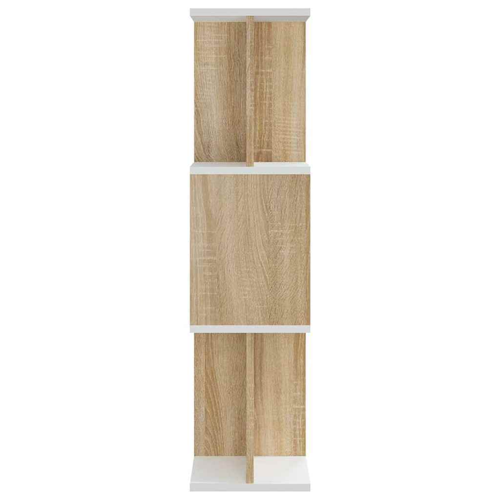 Βιβλιοθήκη/Διαχωριστ. Λευκό/Sonoma Δρυς 80 x 24 x 96 εκ.