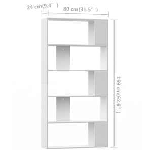 Βιβλιοθήκη/Διαχωριστικό Χώρου Λευκό 80x24x159 εκ. Επεξ. Ξύλο - Pakobazaar