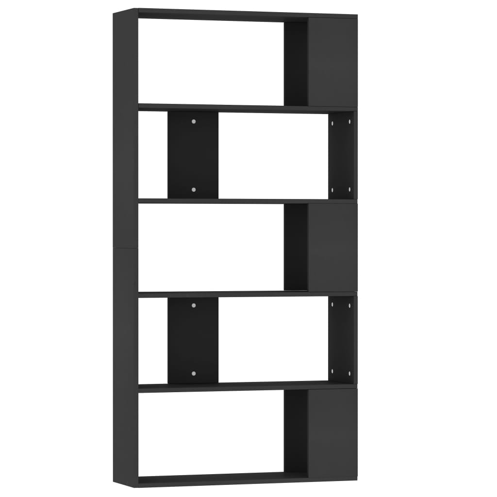 Βιβλιοθήκη/Διαχωριστικό Χώρου Μαύρο 80x24x159 εκ. Επεξ. Ξύλο - Pakobazaar