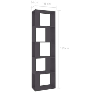 Βιβλιοθήκη/Διαχωριστικό Χώρου Γκρι 45x24x159 εκ. Μοριοσανίδα